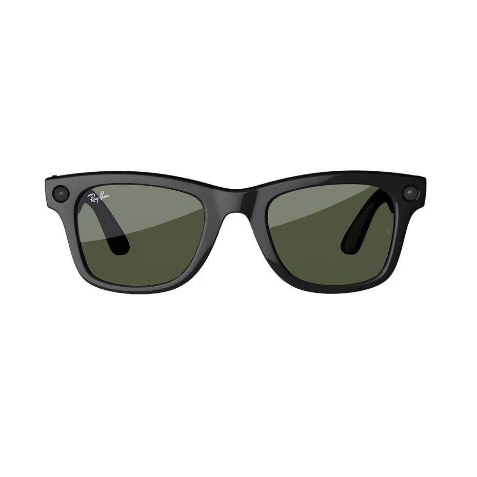 Ray-Ban Meta Wayfarer Large Frames with Plano G15 Green Lenses - Shiny Black | Verizon