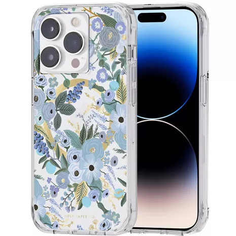 Rifle Paper Co Case with MagSafe for iPhone 14 Pro - Garden Party Blue