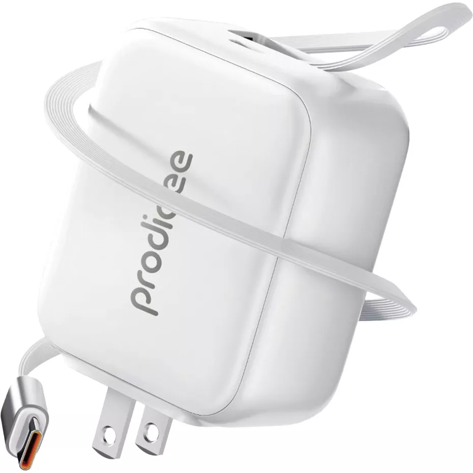 Prodigee Energee Retract-It Wall Charger with USB-C 30W - White | Verizon