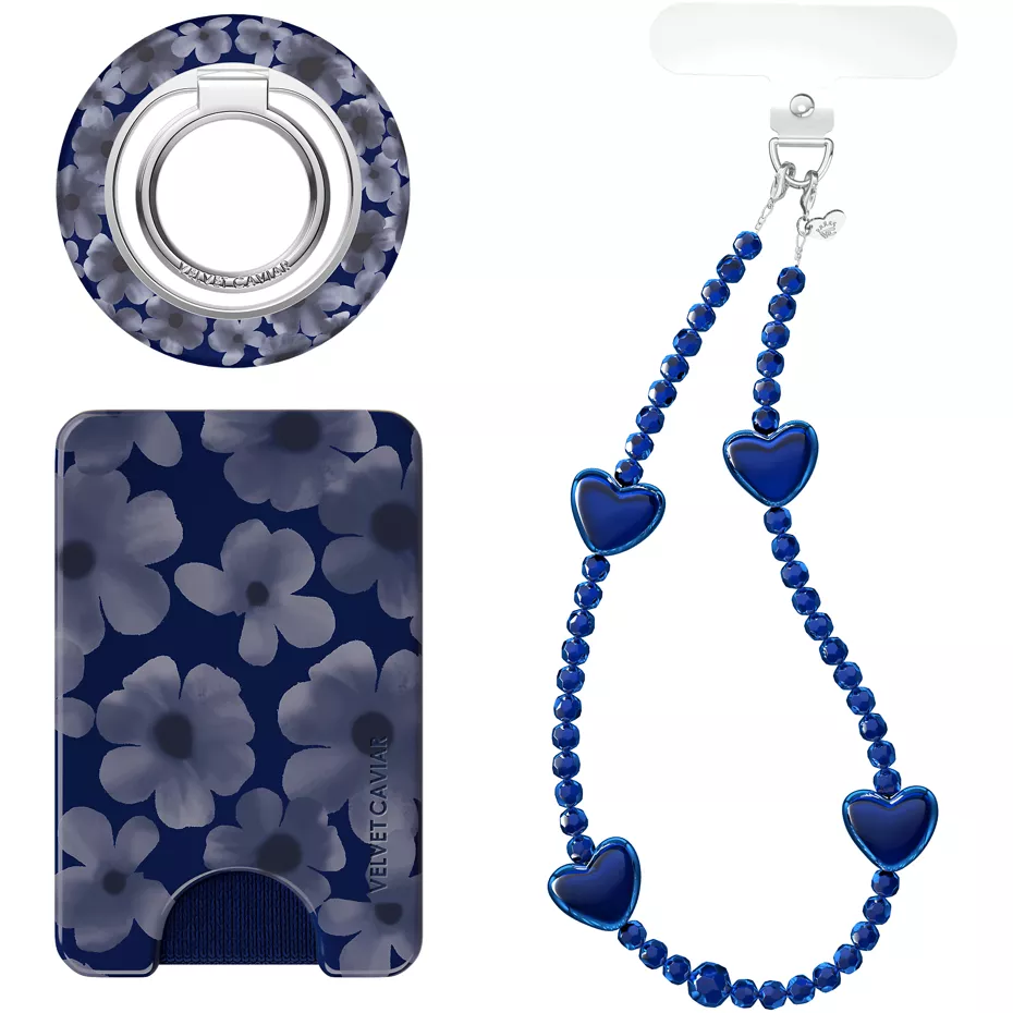 Velvet Caviar Phone Accessory Gift Set with MagSafe Wallet, Grip Stand and Wristlet - Midnight Blossom | Verizon