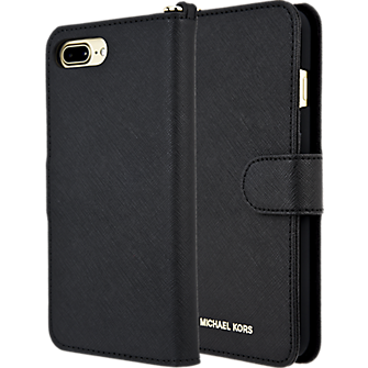 Saffiano Leather Folio Case for iPhone 8 Plus/7 Plus - Black | Verizon