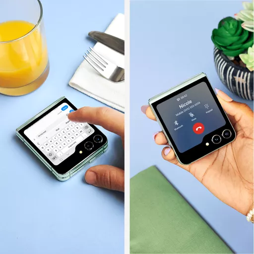 Snap, text and share from the cover screen.