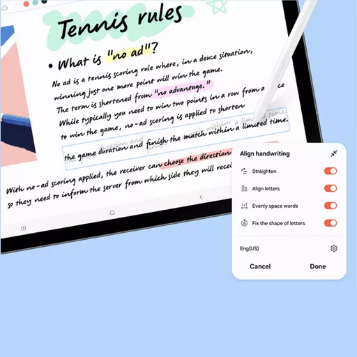 Handwriting Assist<sup>5</sup> makes your untidy notes neat.
