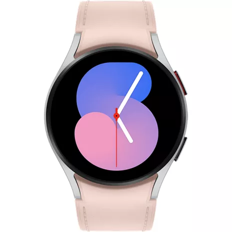 Samsung Galaxy Watch5 Silver 40MM Pink Leather Band | Verizon