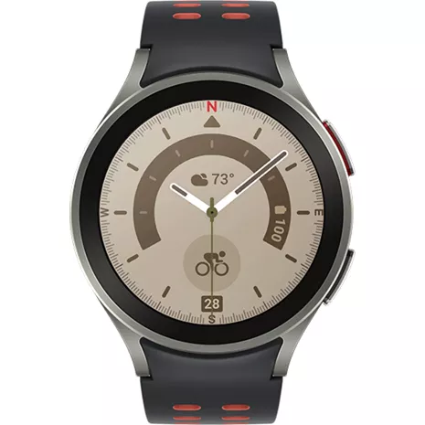 Samsung Galaxy Watch5 Pro Gray Titanium 45MM Red/Black Sport Band Gray Titanium image 1 of 1 