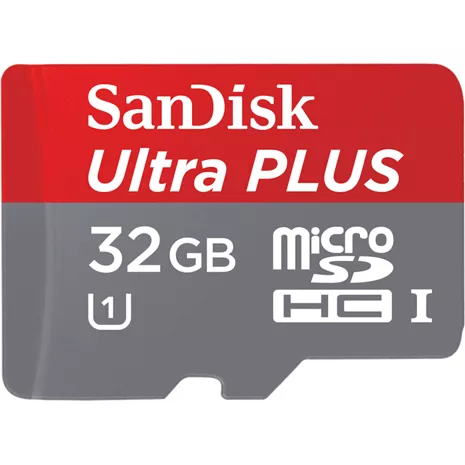 SanDisk Ultra PLUS 32GB microSDXC UHS-I Card with Adapter