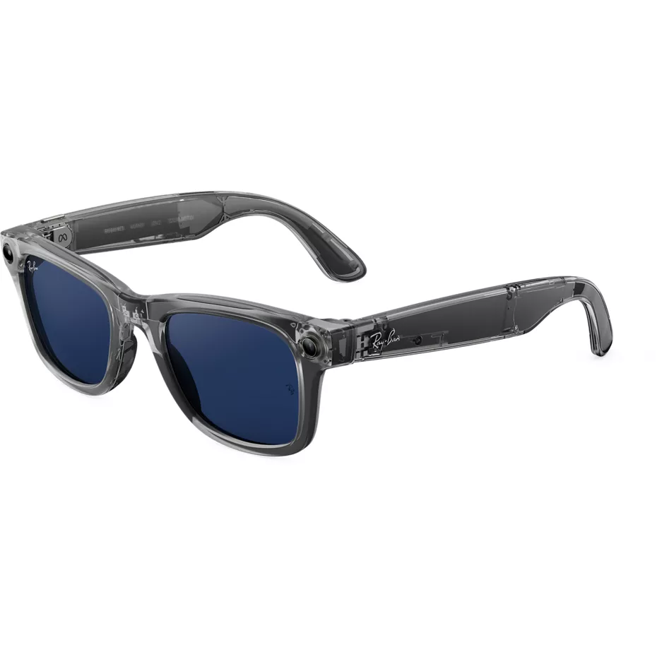 Ray-Ban Wayfarer (Gen 2) Shiny Transparent Grey, Transitions Sapphire Lenses | Verizon