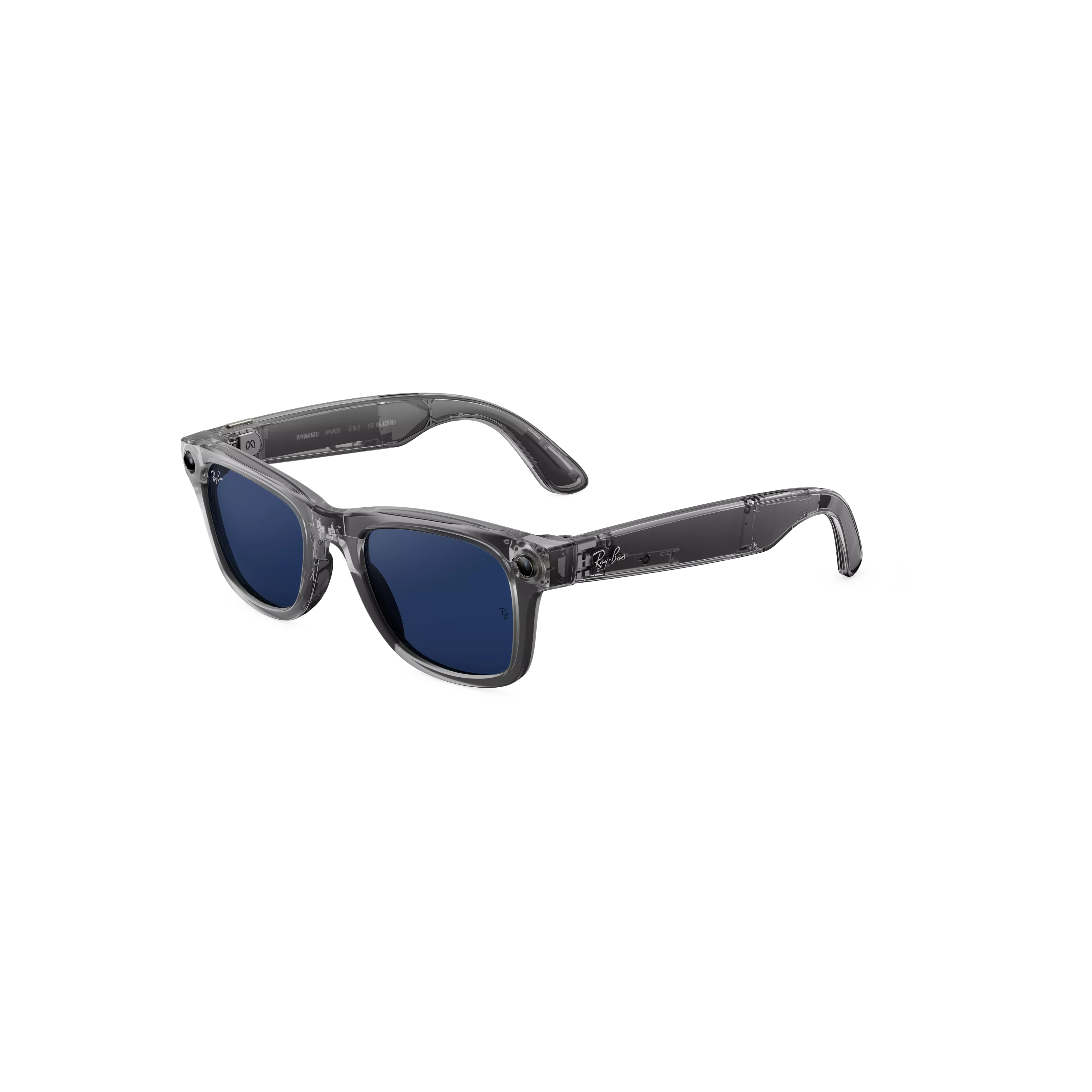 Wayfarer (Gen 2) Shiny Transparent Grey, Transitions Sapphire Lenses