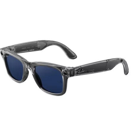 Ray-Ban Meta Wayfarer (Gen 2) Large Shiny Transparent Grey, Transitions Sapphire Lenses