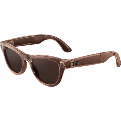 Ray-Ban Meta Skyler (Gen 2) Shiny Transparent Peach, Transitions Brown Lenses