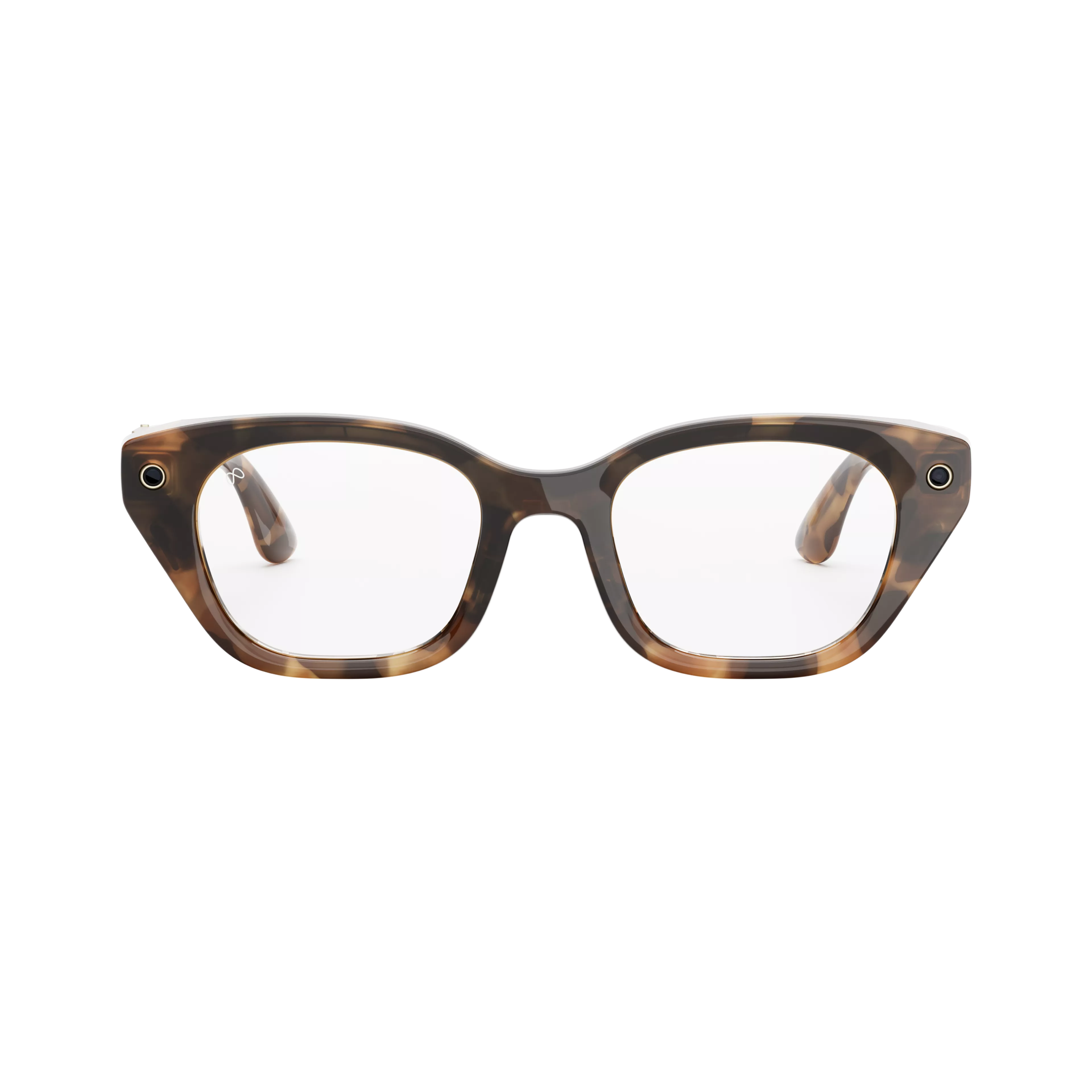 Capri AI Glasses, Espresso Tortoise, Clear Lenses