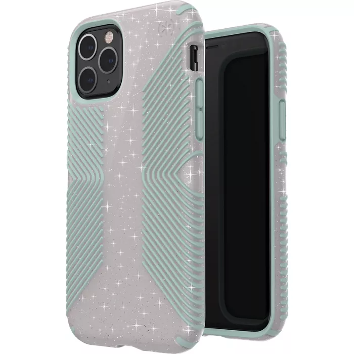 Speck Presidio Grip + Glitter Case for iPhone 11 Pro - Whitestone Grey Glitter/Blue | Verizon