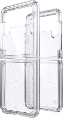 Speck Presidio Perfect-Clear Fold with Glitter Case for Galaxy Z Flip4/Flip 3