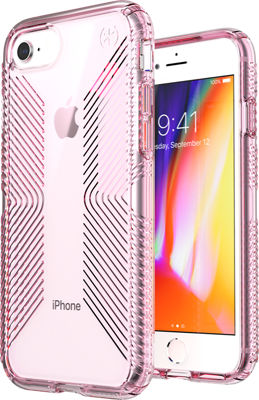 Presidio Perfect Clear Grip Case for iPhone SE (3rd Gen)/SE (2020)/8/7 – Bella Pink