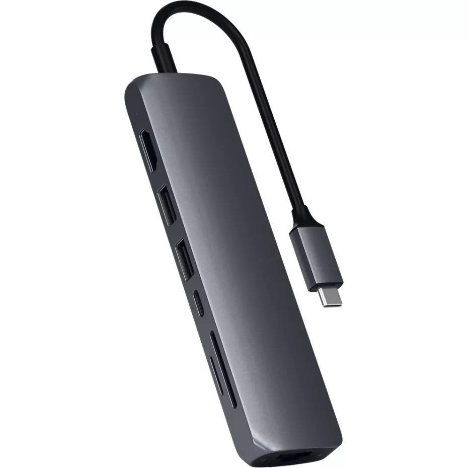 Satechi USB-C Slim Multiport with Ethernet Adapter - Space Gray | Verizon