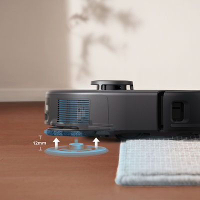 Omni X10 Pro 13.9 in. Robotic Vacuum and Mop with Smart Navigation, Bagless, Washable Filter, Multi-Surface in Black