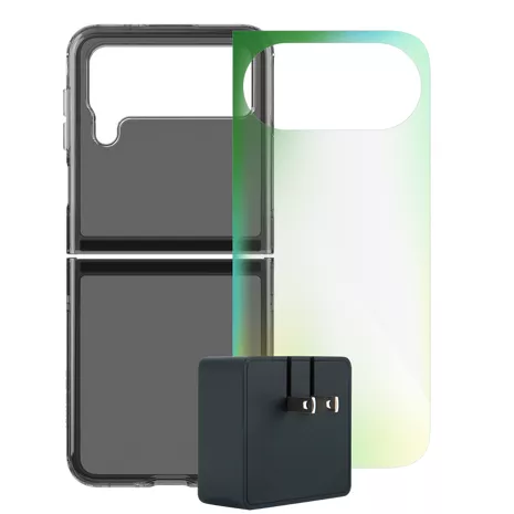 Paquete de funda Tech21  Evo Tint, protector de pantalla y cargador para el Galaxy Flip4