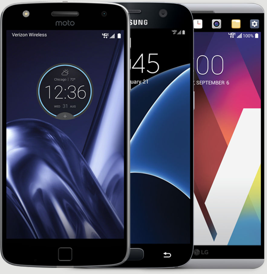 Moto Z, Galaxy S6, LG phones