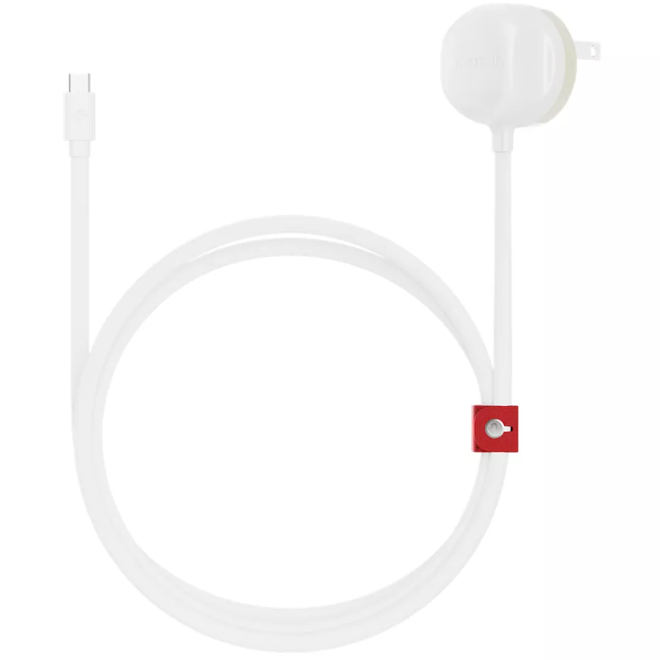 Twelve South PowerCord USB-C Charging Cable with Built-In 30W Wall Charger, 4ft - White | Verizon