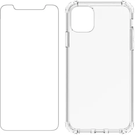 Verizon Clarity Case and Glass Screen Protector Bundle for iPhone 11 Pro