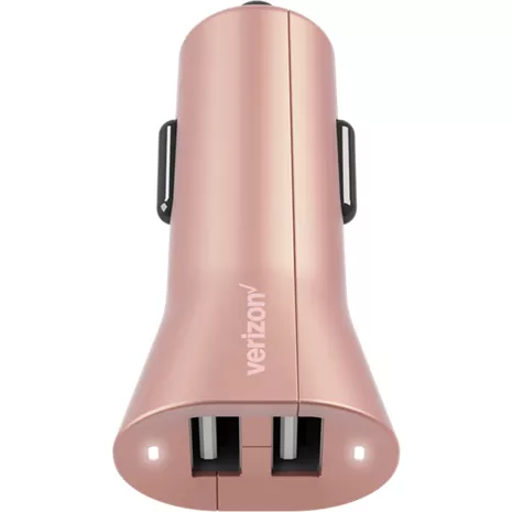 Verizon Car Charger with Dual Ports Rose Gold image 1 of 1 