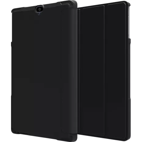 Verizon Folio Case & Tempered Glass Bundle for Ellipsis 8 HD