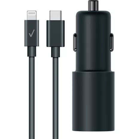 Verizon Cargador con cable USB-C a Lightning de 45 W para auto