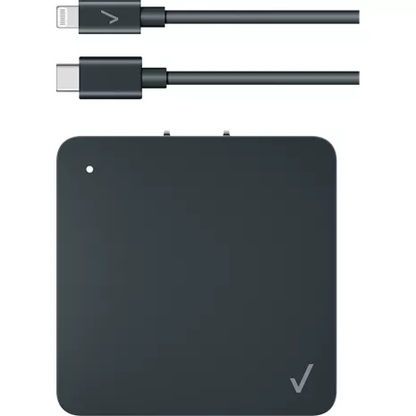 Cargador de pared de 45 W con USB-C y Lightning de Verizon Negro imagen 1 de 1