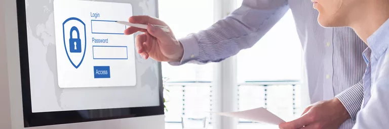 Employee trying to login to a computer