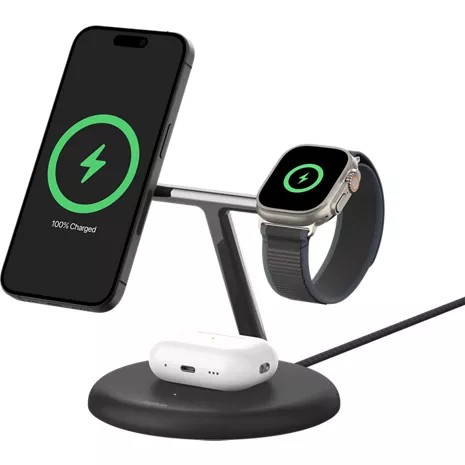 Belkin BoostCharge Pro 3-in-1 Magnetic Wireless Charging Stand with Qi2 15W