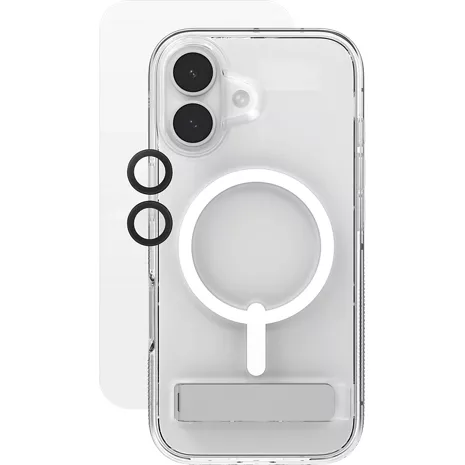ZAGG 3-in-1 Bundle Crystal Palace Snap Case with MagSafe, InvisibleShield Glass XTR5 Screen Protector and Camera Ring for iPhone 17