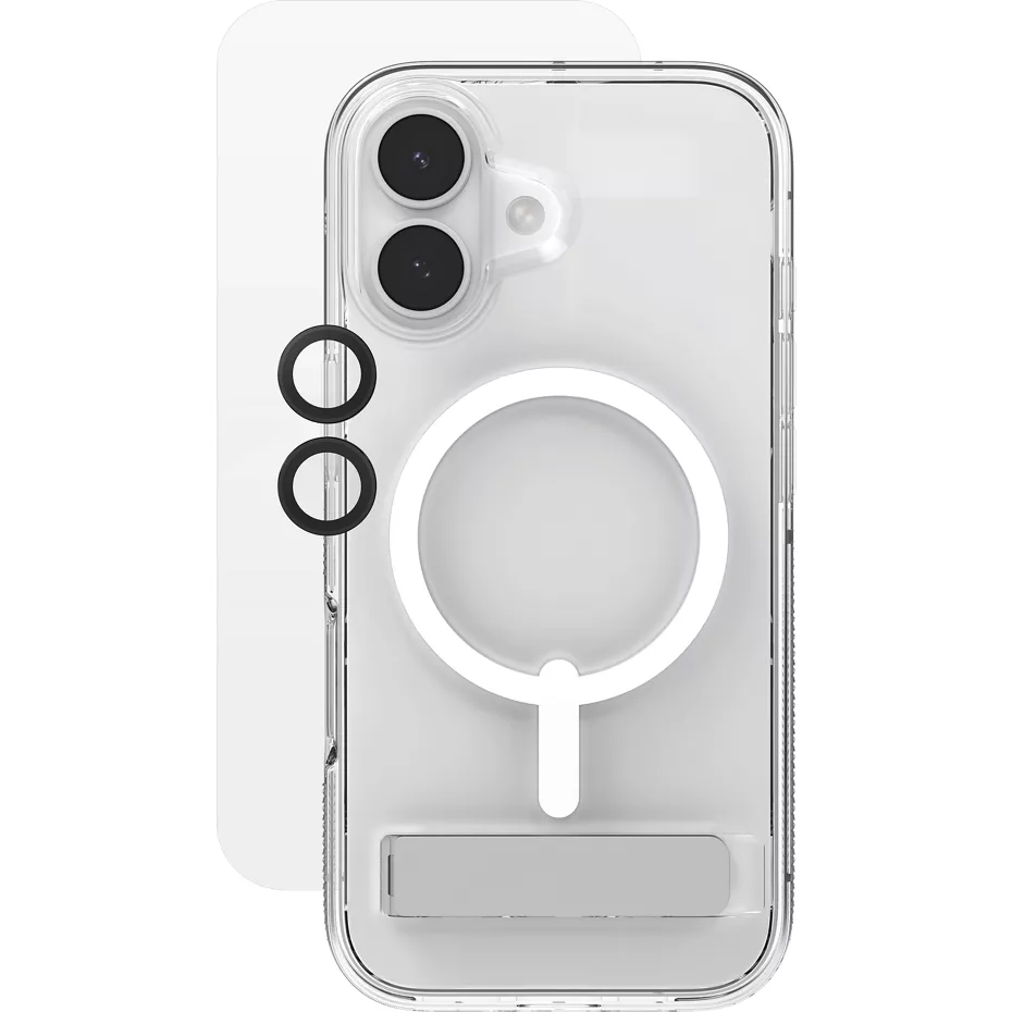 Zagg 3-in-1 Bundle Crystal Palace Snap Case with MagSafe, InvisibleShield Glass XTR5 Screen Protector and Camera Ring for iPhone 17 - Clear | Verizon