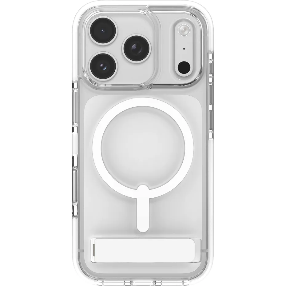 Zagg Santa Cruz Snap Clear Kickstand Case with MagSafe for iPhone 17 Pro - White | Verizon