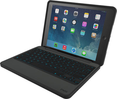 book case zagg 2 for air rugged ipad Book Folio  Air for 2 Keyboard iPad Rugged Black