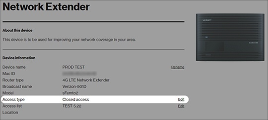 Edit access type