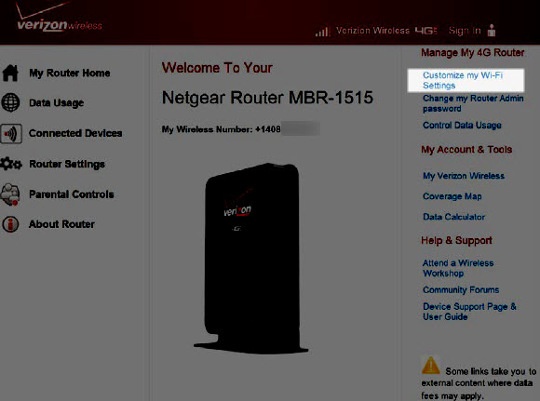 Router admin page