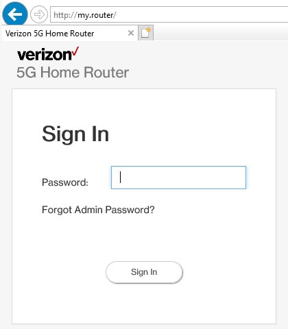 Professor Professor Henfald 5G Home Router - Sign in to the Admin WebGUI | Verizon