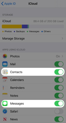 Turn iCloud On/Off - Apps