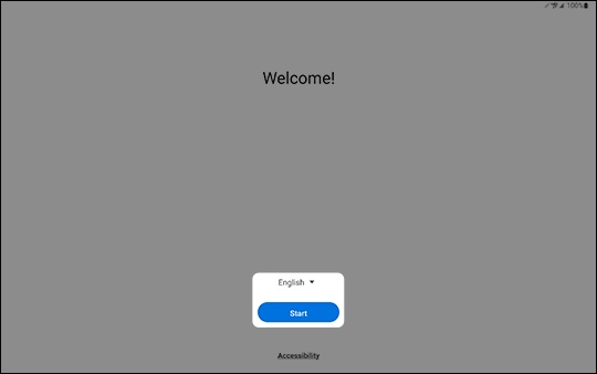 Welcome screen