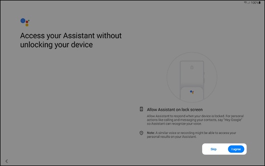 Access Assistant from lock screen