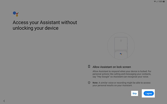 Access Assistant from lock screen