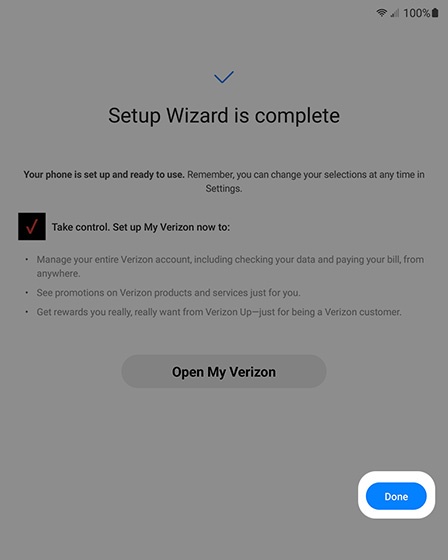 Setup Wizard is complete screen