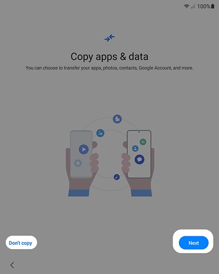 Copy apps & data
