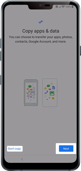 Copy apps and data