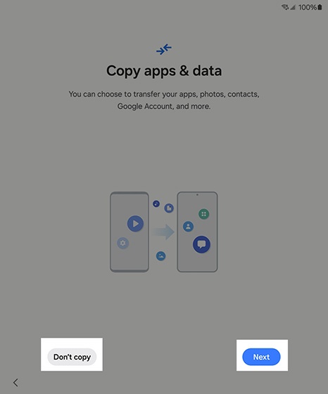 Copy apps & data