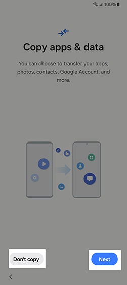 Copy apps & data