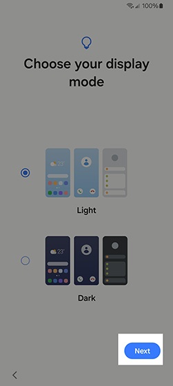 Choose display mode