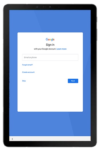 Gmail account sign-in screen