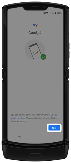 Voice Match screen with emphasis on I Agree and Skip options