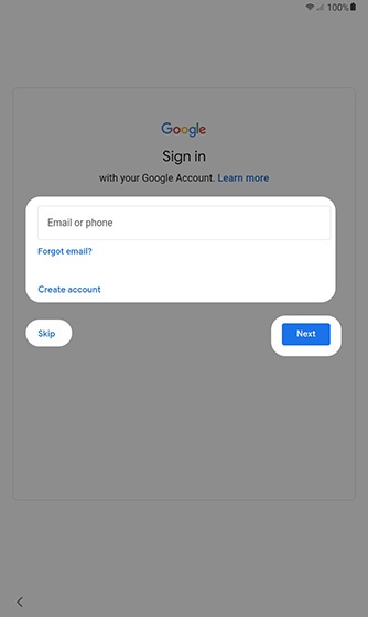 Google sign in